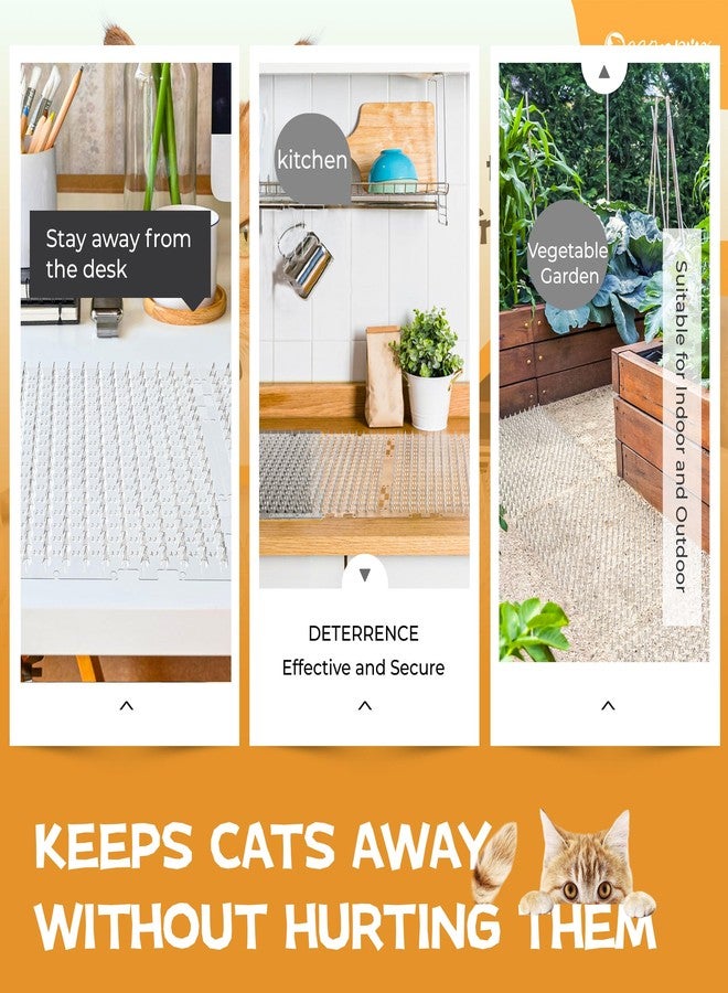 OCEANPAX Scat Mat for Cats 16 x 13 Inch, 10 Pack Cat Deterrent Mat Outdoor Indoor, Cat Spikes with 50 Stickers - Image 5